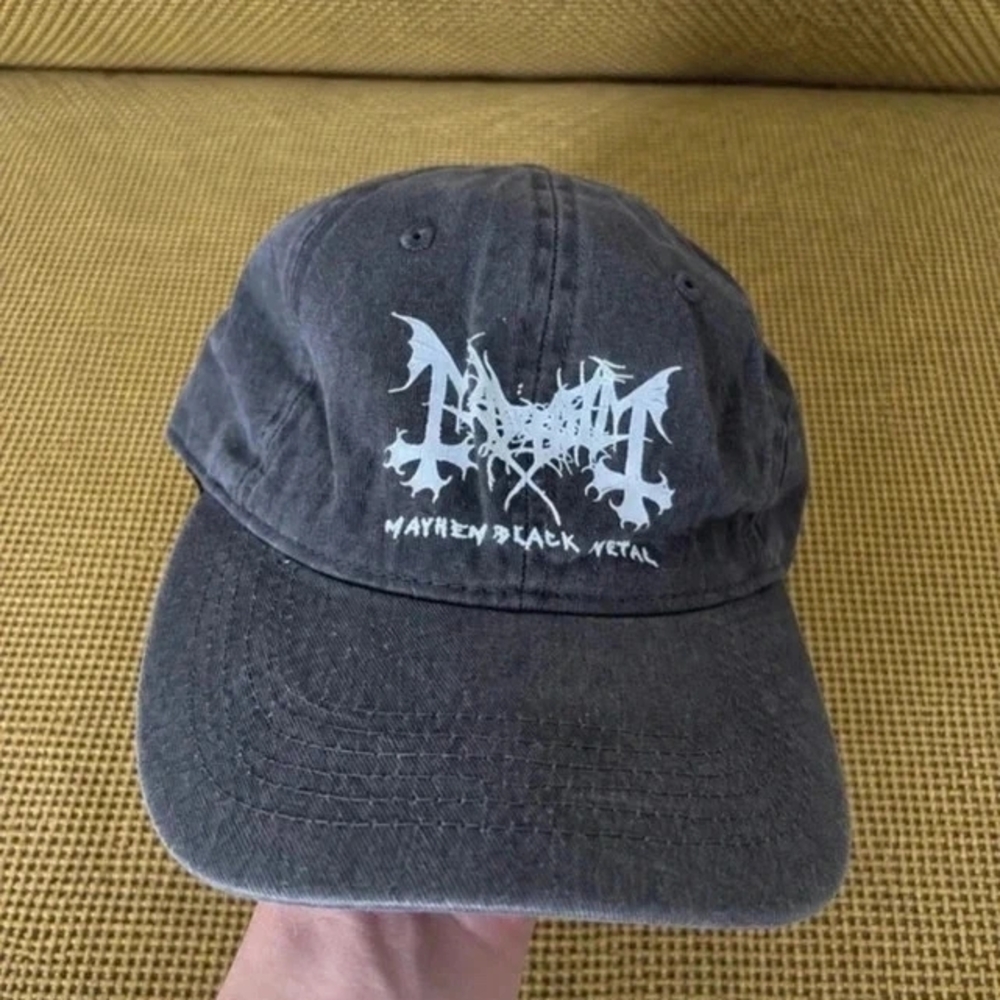 Black Metal Logo Dad Hat - Black